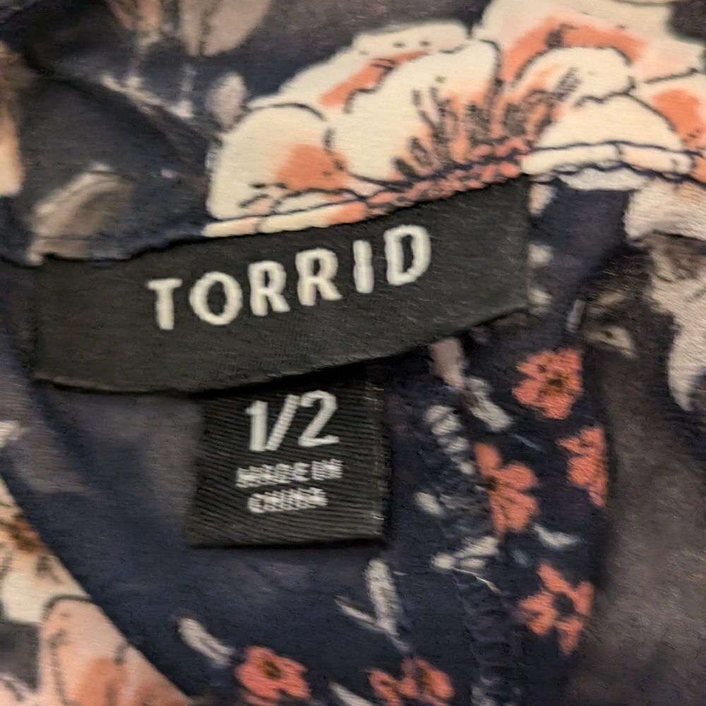Torrid Blue Floral Chiffon Maxi Kimono - Picture 6 of 6